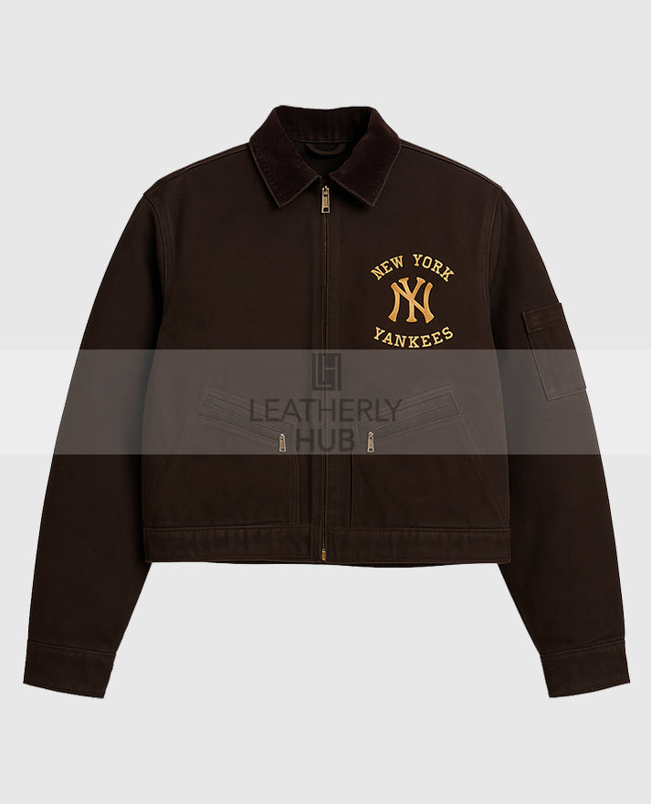 Vintage Carhartt x NY Yankees Dark Brown Crop Jacket