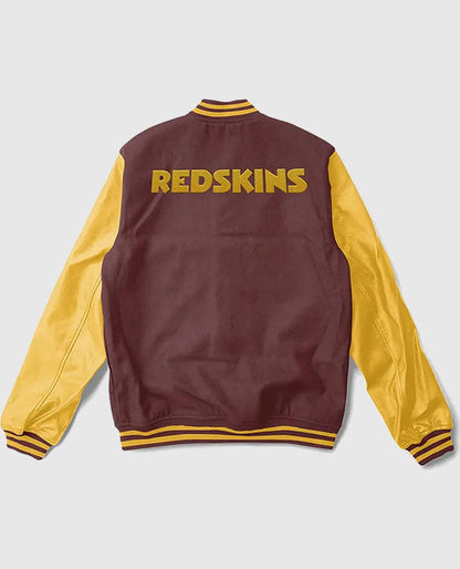 Washington Redskins Brown and Yellow Letterman Jacket