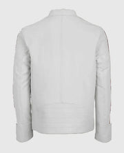  White Biker Leather Jacket