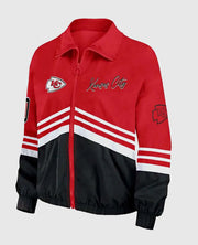 Women's WEAR by Erin Andrews Red Kansas City Chiefs Vintage Throwback Windbreaker Full-Zip Jacket
