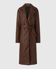 Women's 90s Vintage Leather Long Coat