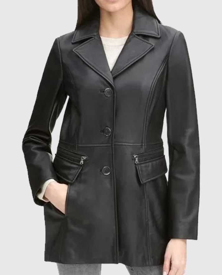 Women’s Black Petite Trench Coat