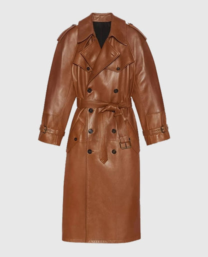 Women's Brown Leather Coat
