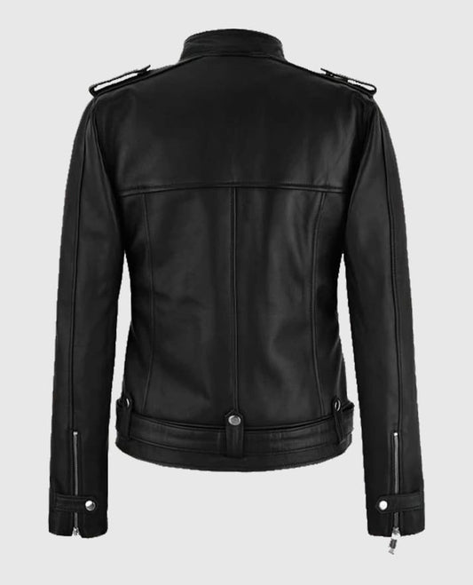 Women's Chic Rider Black Leather Jacket