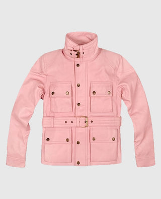 Women's Light Pink Leather Jacket