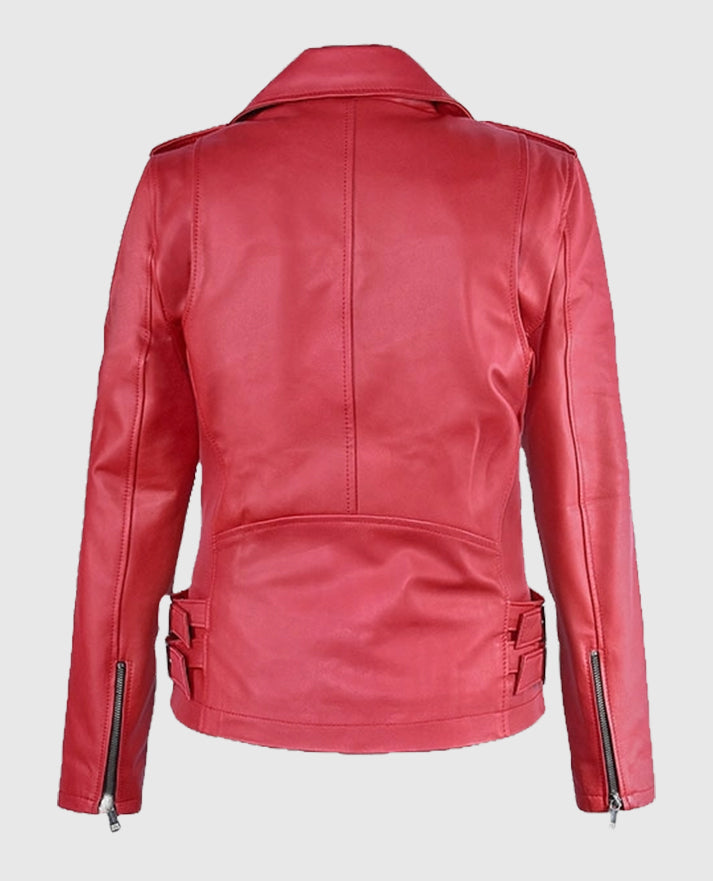 Women's Soft Raspberry Leather Jacket