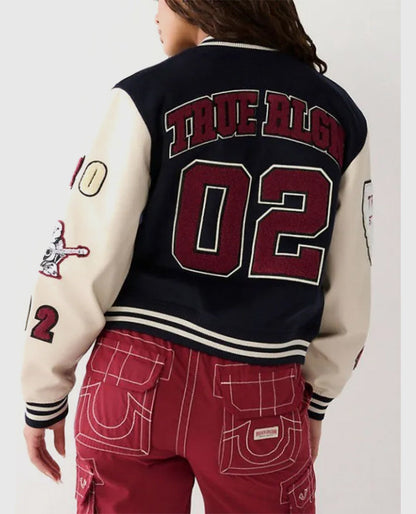 Womens True Religion Letterman Jacket