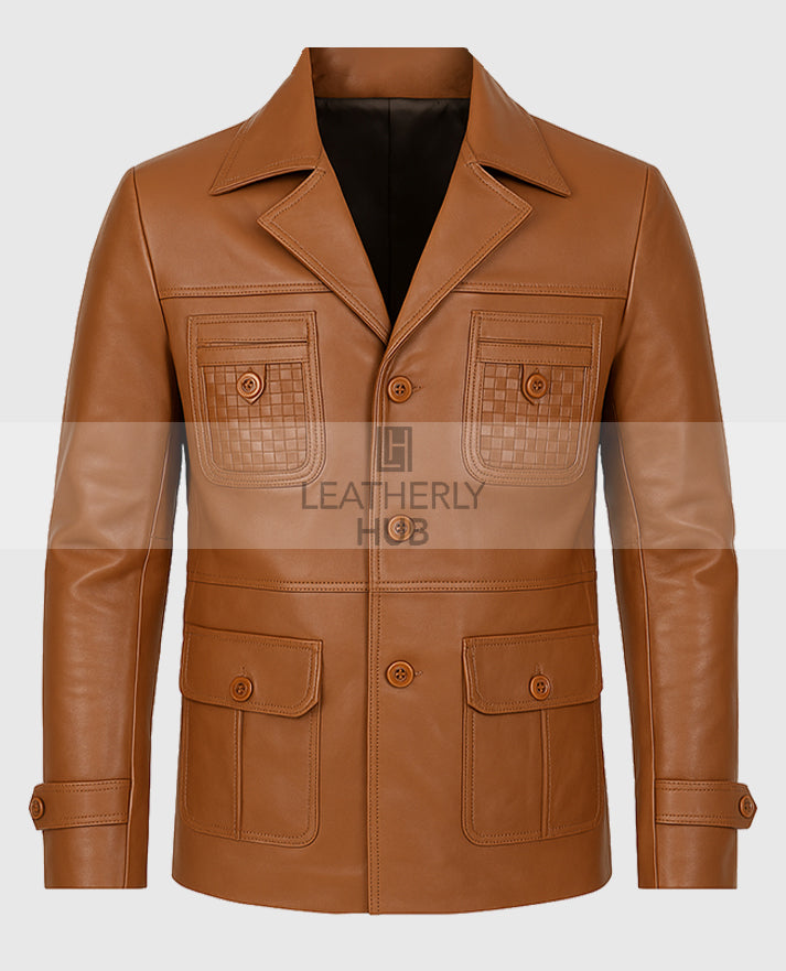Zac Efron Evil and Vile Brown Leather Blazer