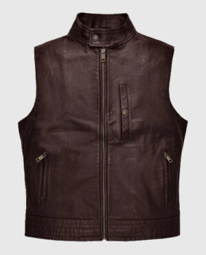 Men’s Road Shaper Dark Brown Leather Vest