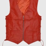 Men’s Classic Red Laced Leather Vest