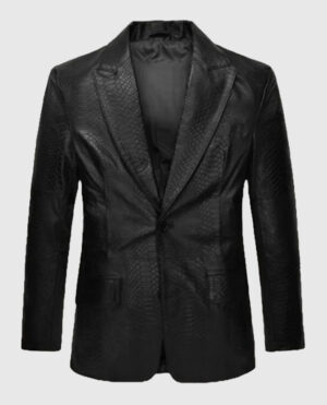 Black Python Catwalk Leather Blazer