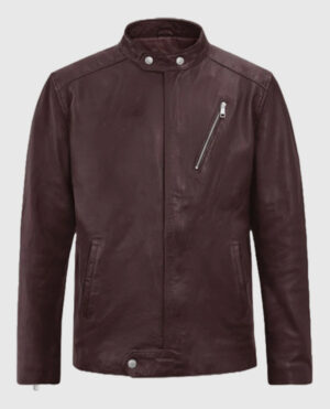Motorad Burgundy Biker Leather Jacket