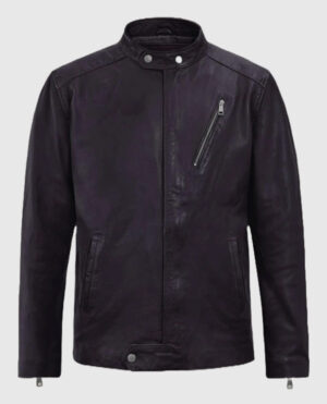 Motorad Purple Biker Leather Jacket