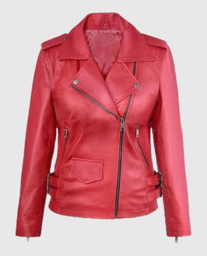 Women's Soft Raspberry Red Leather Jacket