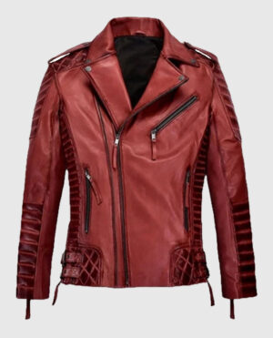 Charles Burnt Red Leather Jacket