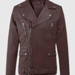 Dauntless Burgundy Biker Leather Jacket