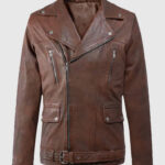 Dauntless Brown Biker Leather Jacket