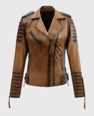Women's Charlotte Burnt Tan Leather Jacket