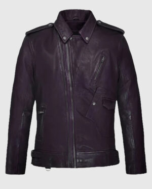 Falcon Purple Rider Leather Jacket