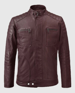 Firefly Moto Burgundy Biker Leather Jacket