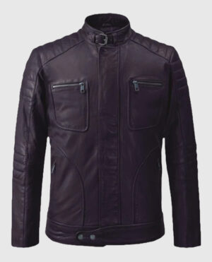 Firefly Moto Purple Biker Leather Jacket