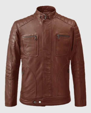 Firefly Moto Tan Biker Leather Jacket