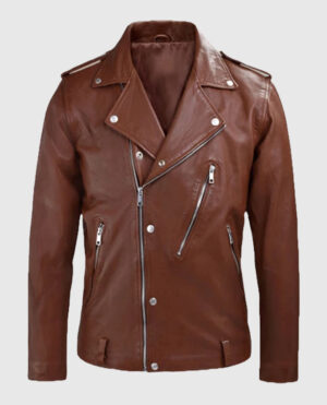 Beast Tan Biker Leather Jacket