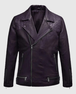 Ironwood Purple Biker Leather Jacket