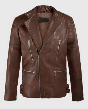 Shotgun Spanish Brown Moto Leather Jacket