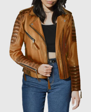 Women's Charlotte Burnt Mustard Leather Jacket