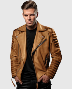 Charles Burnt Mustard Leather Jacket