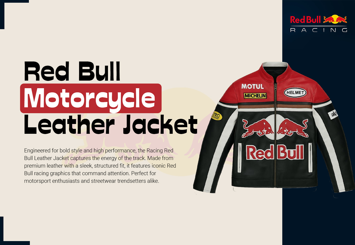 RED BULL Racing Leather Jacket