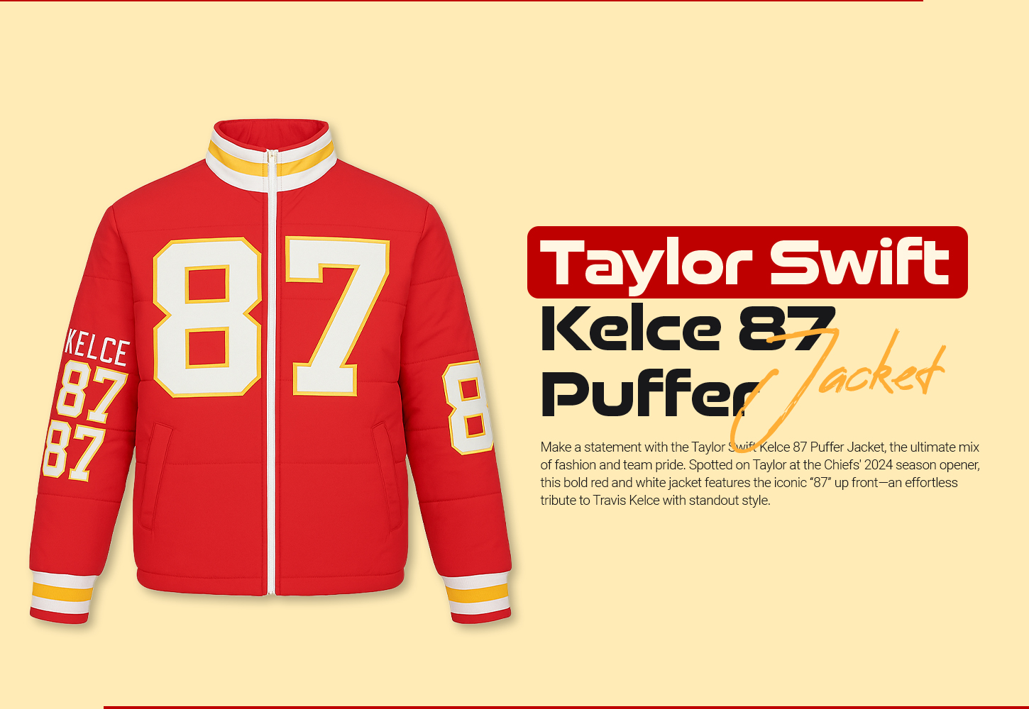 Taylor Swift Kelce 87 Puffer Jacket