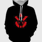 Vegeta Shadow Cool Red Vegeta Symbol Hoodie