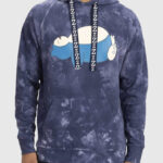 Snorlax Blue Mineral-Wash Pullover Hoodie