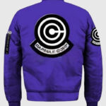 Dragon Ball Z Futuristic Capsule Inc Blue Varsity Jacket